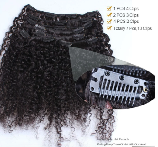 Kinky Curly Clip In Hair Extensions