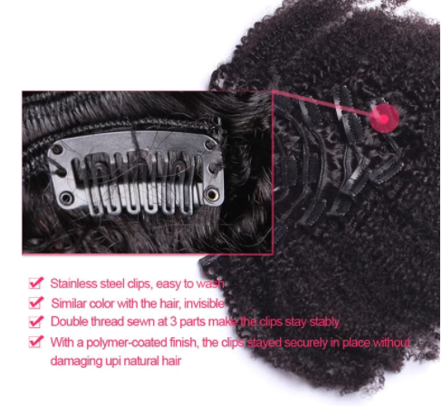 Kinky Curly Clip In Hair Extensions