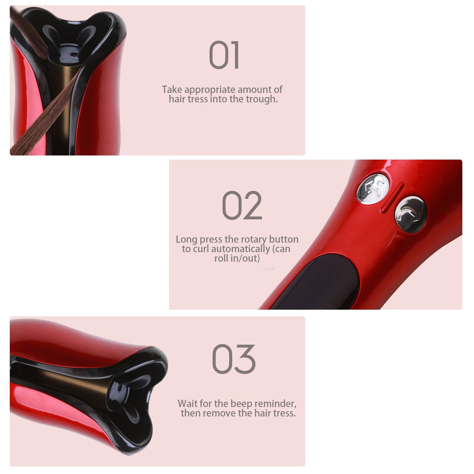 Automatic Hair Iron Curler Wand
