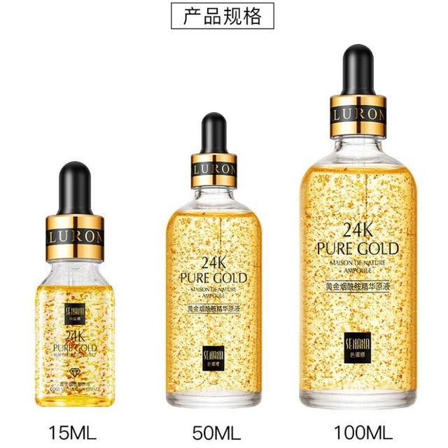 Face Serum Nicotinamide Facial  Liquid 24K Pure Gold Anti-Aging Skin Care