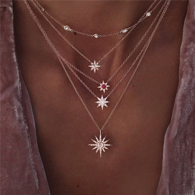 Multi-element Crystal Necklaces