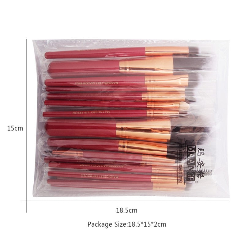 Professional makeup brushes set