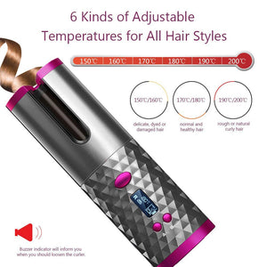 Portable Wireless Automatic Curling Iron Hair