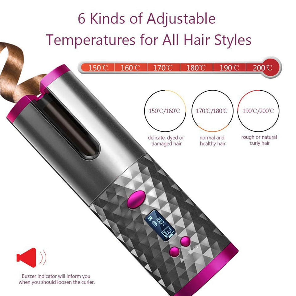 Portable Wireless Automatic Curling Iron Hair