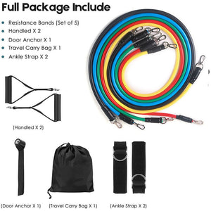 17Pcs/Set Latex Resistance Bands