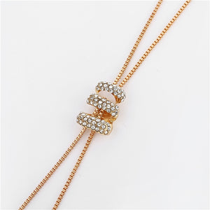 Long Tassel Rhinestone Chain Necklace