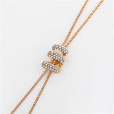 Long Tassel Rhinestone Chain Necklace