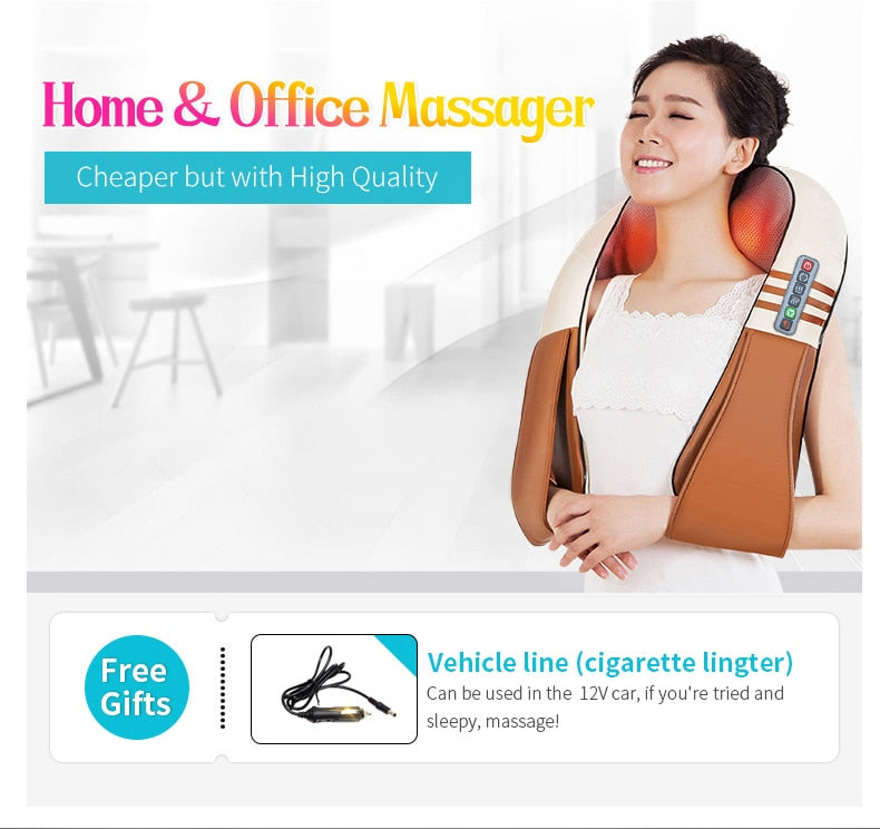 Infrared Heated Kneading Neck And Shoulder Massager