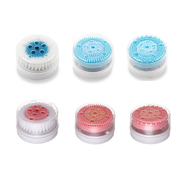 Rotating facial cleansing brush