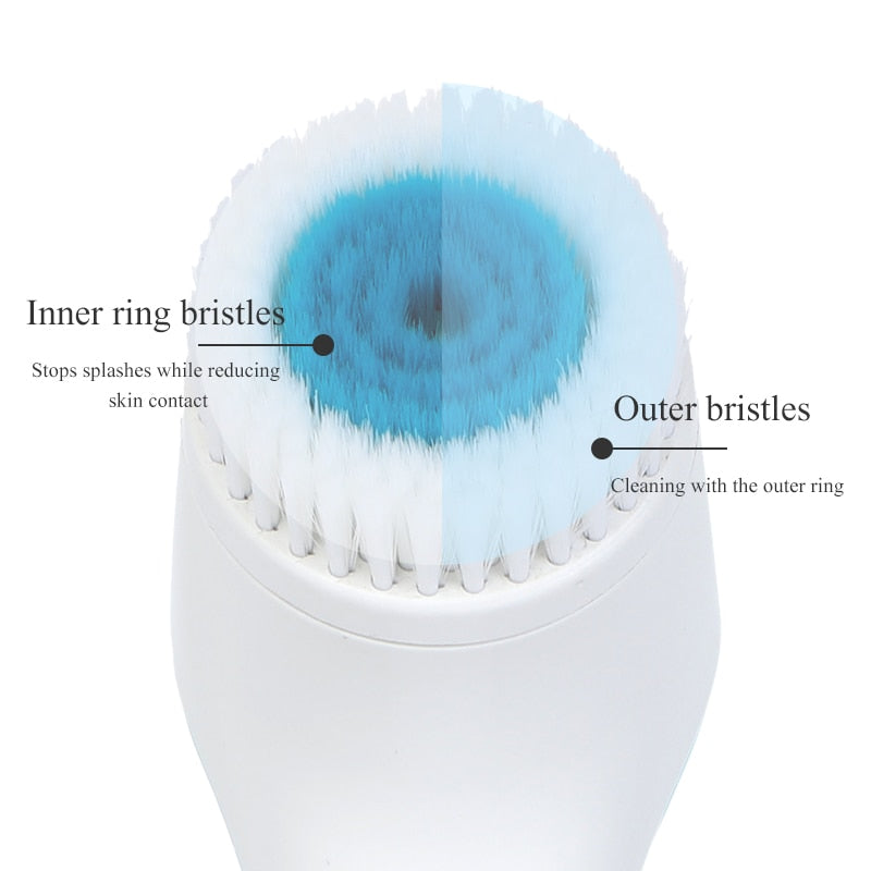 Rotating facial cleansing brush