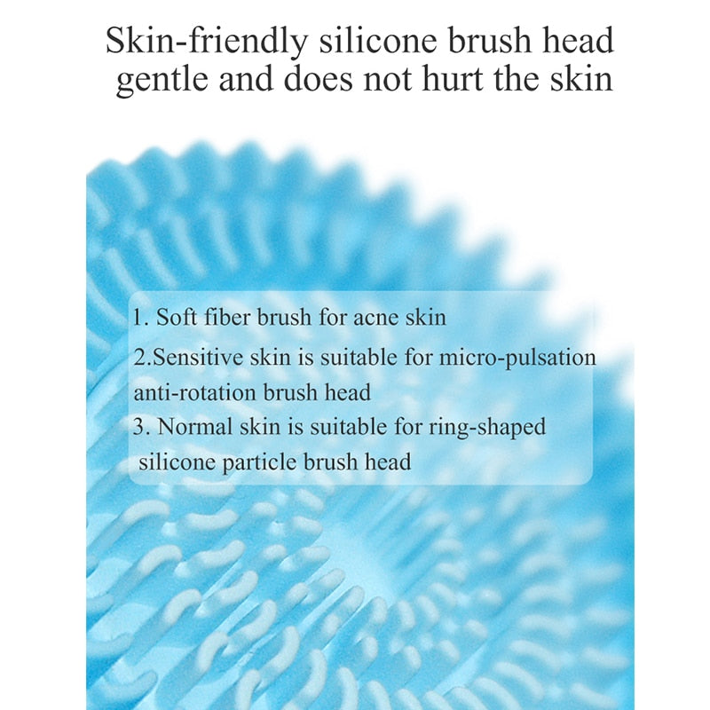 Rotating facial cleansing brush