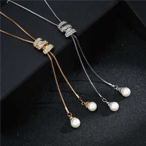 Long Tassel Rhinestone Chain Necklace