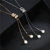 Long Tassel Rhinestone Chain Necklace