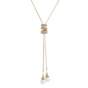 Long Tassel Rhinestone Chain Necklace