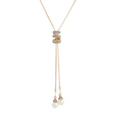 Long Tassel Rhinestone Chain Necklace