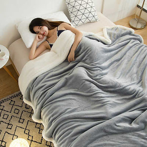 Lamb Cashmere Thick Bed Blanket