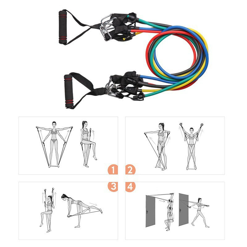 17Pcs/Set Latex Resistance Bands